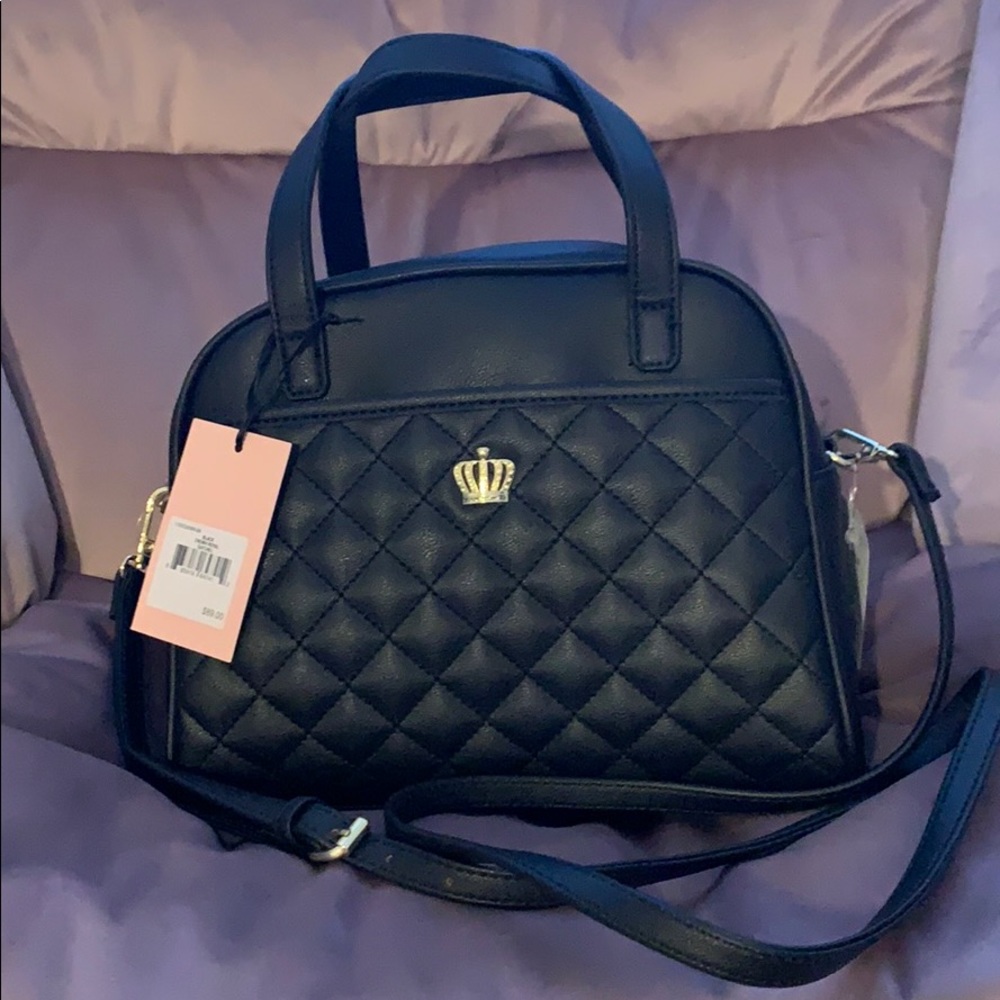 Juicy Couture Black Crown Royal Satchel Purse